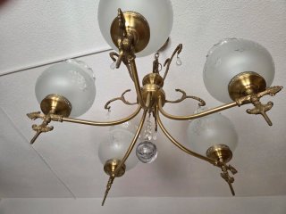 Lámpara bronce vintage 5 brazos. Perfecto estado