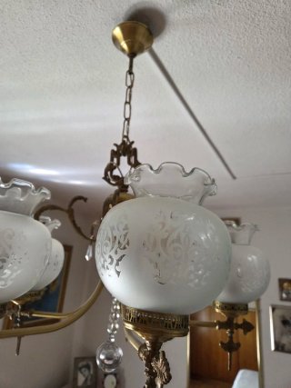 Lámpara bronce vintage 5 brazos. Perfecto estado