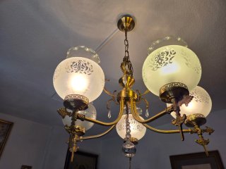 Lámpara bronce vintage 5 brazos. Perfecto estado