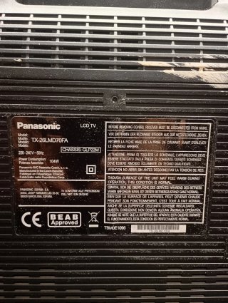 Televisor Panasonic TX-26LMD70FA 26" Funcionando