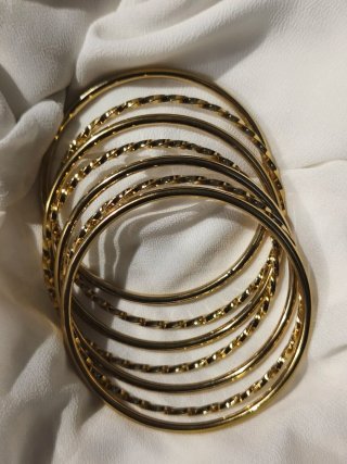 7 Brazaletes Chapados en Oro