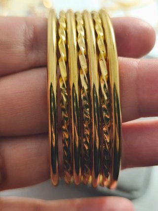 7 Brazaletes Chapados en Oro