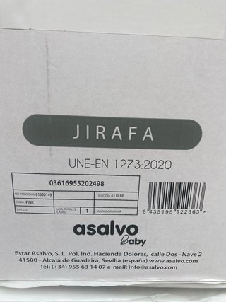 Andador bebé rosa con jirafas