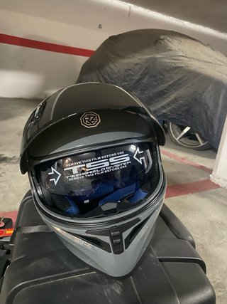 Casco Moto Talla M Gris