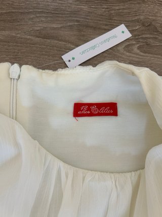Vestido de ceremonia blanco roto niña marca lilas.