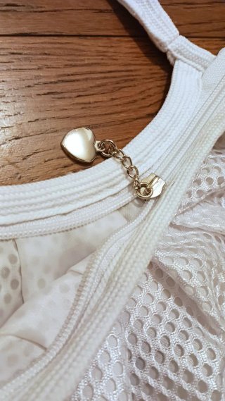 Borsa rete bianca Y2K LEOPARD + pochette