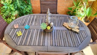 Conjunto Mesa y Sillas Jardín Madera