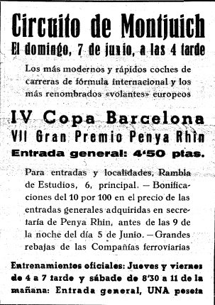 Cuadro Gran Premio Penya Rhin 1936 ● 45 x 33 cm