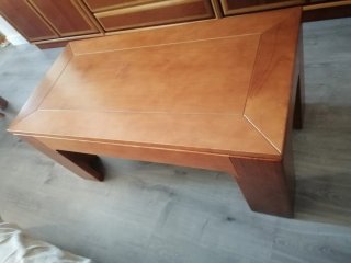 Mesa centro madera cerezo elevable