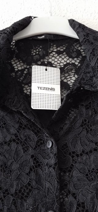 Camisa de encaje negro