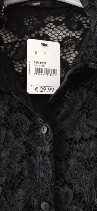 Camisa de encaje negro