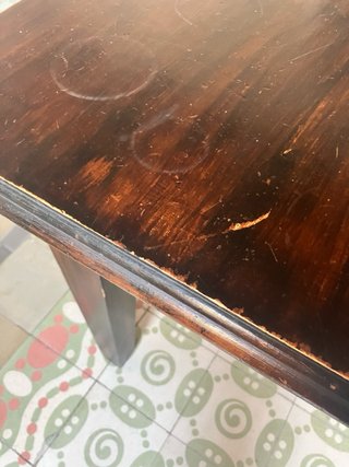 Mesa comedor de  madera de pino tintada 160x90cm