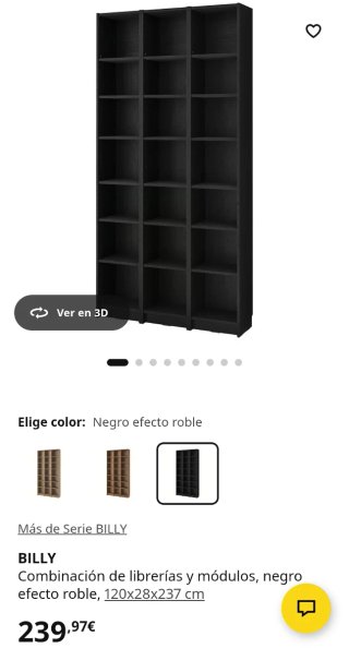 Estantería BILLY Negra efecto Roble