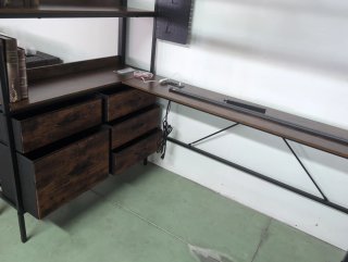 Litera con escritorio metal y madera