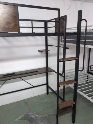 Litera con escritorio metal y madera