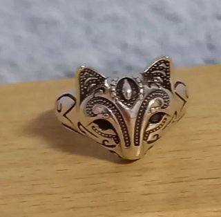 Anillo plata diseño gato