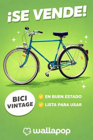 Bici Vintage Azul Lista para Usar