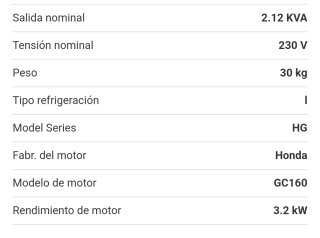 Generador Gasolina Honda GC160 5.0