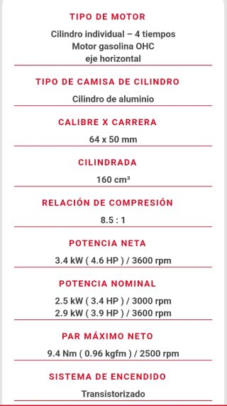 Generador Gasolina Honda GC160 5.0