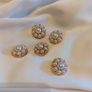 Pack 5 botones joya -flores perladas