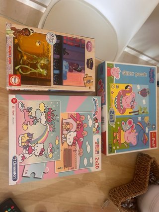 Lote 2 Puzzles Peppa Pig Glitter 2 en 1