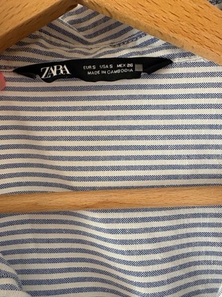 Camisa Zara Rayas Azul y Blanco