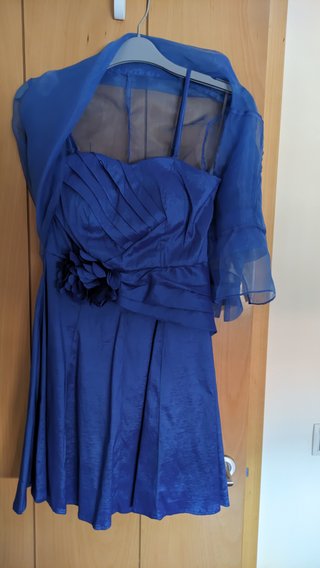 Vestido fiesta azul corto T.38