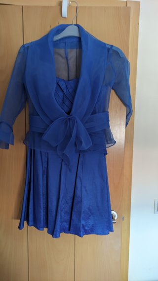 Vestido fiesta azul corto T.38