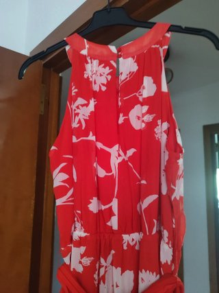 Vestido fiesta/boda floral rojo talla L.