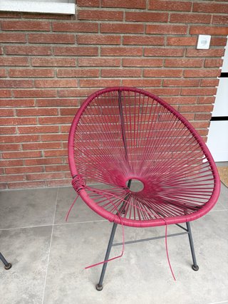 Silla Acapulco Roja y Gris. PARA RESTAURAR