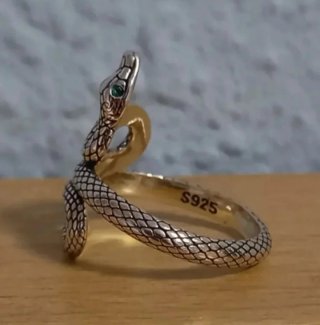 Anillo Serpiente Plata Ajustable