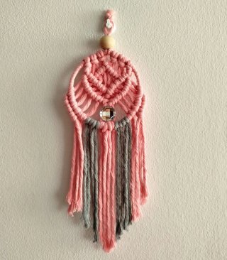 Mini tapiz macramé flor de loto