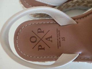 Menorquinas POPA Beige Flores Plataforma