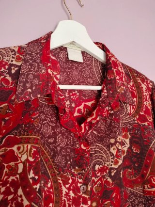 Blusa volantes Boho fluida paysley y2k talla L
