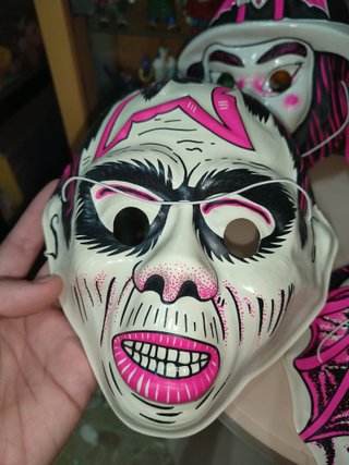 Lote 5 caretas plastico vintage terror Halloween