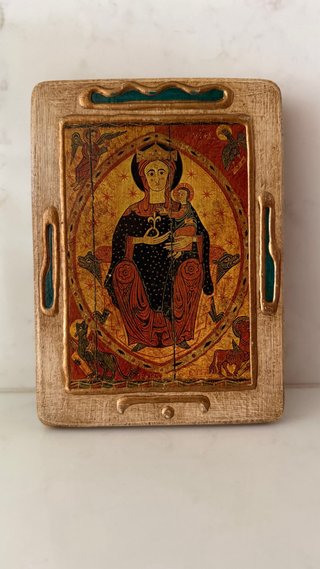 Icono religioso madera pintada