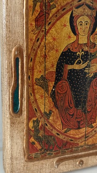 Icono religioso madera pintada
