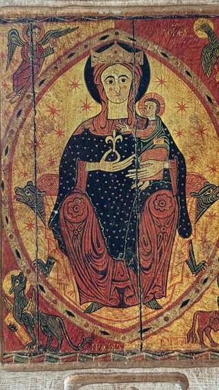 Icono religioso madera pintada
