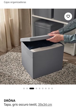 5 Tapas Cajas DRÖNA IKEA Gris Oscuro