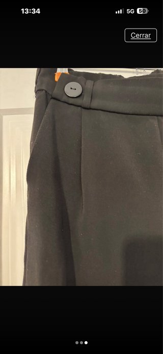 Pantalón ancho negro mujer