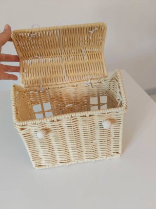 Cesta mimbre casita beige