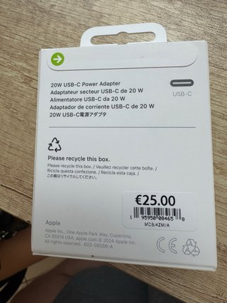 Cargador Apple USB-C 20W Nuevo con caja cerrada