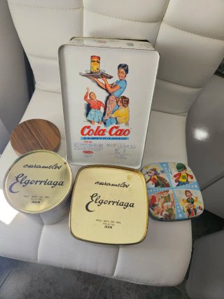 Lote 3 Cajas Decoradas Chapa Vintage