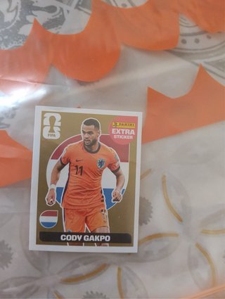 Carta Panini Dorada Extra Sticker Cody Gakpo
