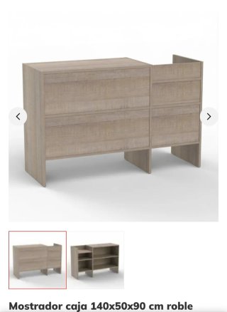 Mostrador de madera color roble