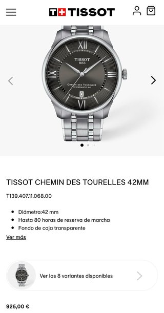 Reloj Tissot Powermatic 80 Automático