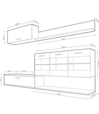 Mueble salón Zafiro luces led 250cm formato kit