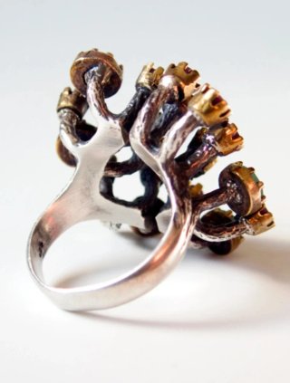 Anillo Plata Rubíes y Esmeraldas