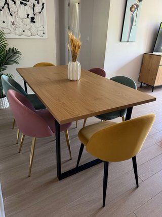 Mesa comedor 160x90cm + 6 sillas