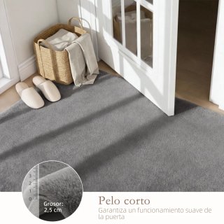 Alfombra Suave 230x160cm Antideslizante Gris